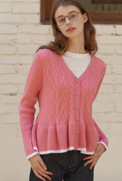 A HEART CABLE FLARE KNIT CD [3colors]