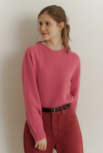 A CLASSIC CASHMERE KNIT_HOT PINK