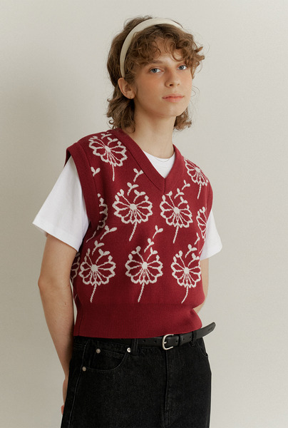 A FLOWER SEED VEST_RED